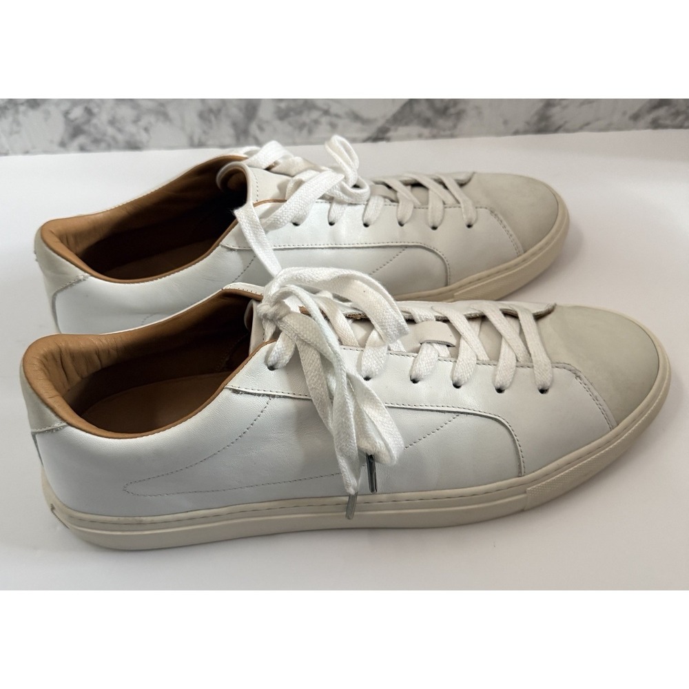 John Varvatos Ally Low‎ Top White Leather 315 Sneaker Made Portugal Mens 11.5